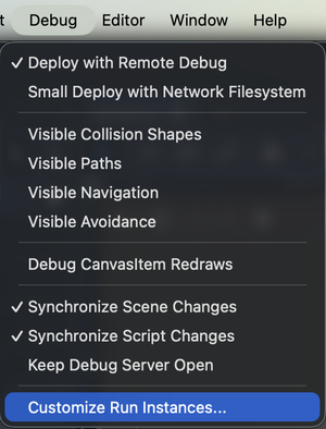 Godot multiplayer debug options