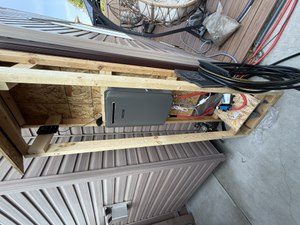 Tankless Heater hooked up to pump with custom built stand