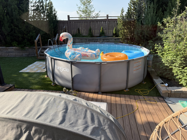 Filled pool as purchased